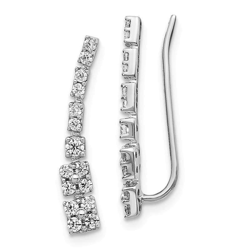 14k White Gold Diamond Earrings - Seattle Gold Grillz