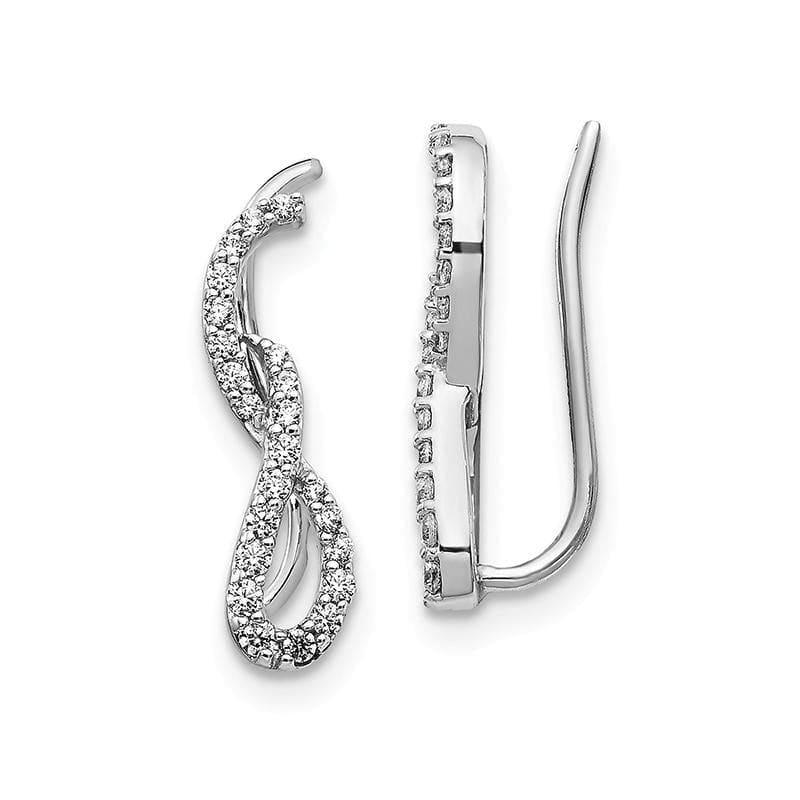 14k White Gold Diamond Earrings - Seattle Gold Grillz