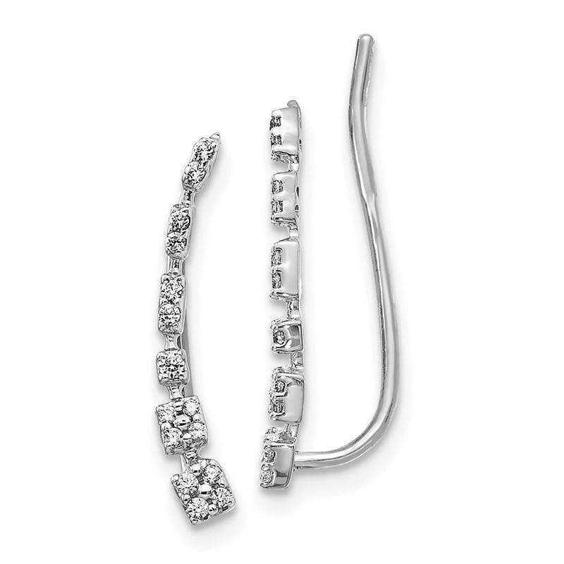 14k White Gold Diamond Earrings - Seattle Gold Grillz