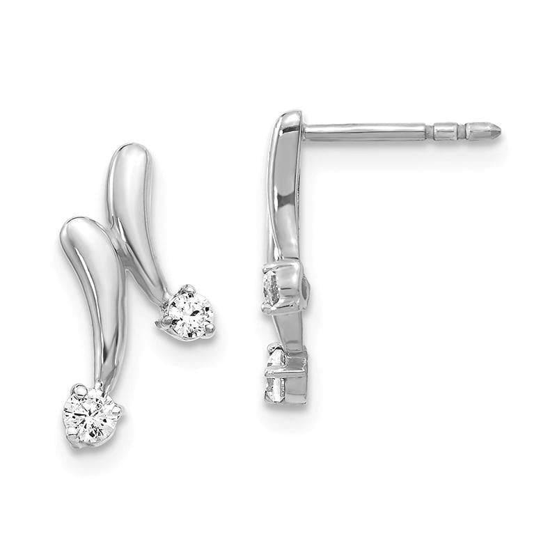 14k White Gold Diamond Earrings - Seattle Gold Grillz