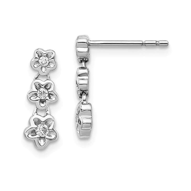 14k White Gold Diamond Earrings - Seattle Gold Grillz