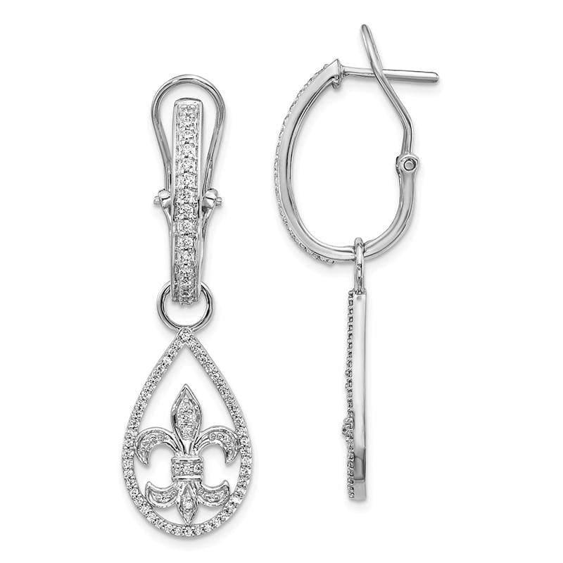 14k White Gold Diamond Earrings - Seattle Gold Grillz