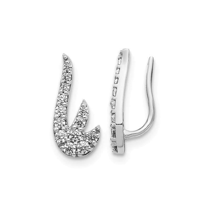 14k White Gold Diamond Earrings - Seattle Gold Grillz