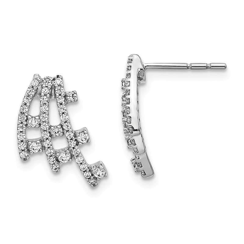 14k White Gold Diamond Earrings - Seattle Gold Grillz