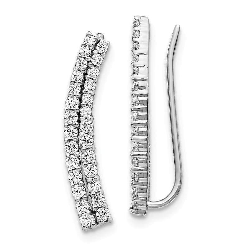 14k White Gold Diamond Earrings - Seattle Gold Grillz