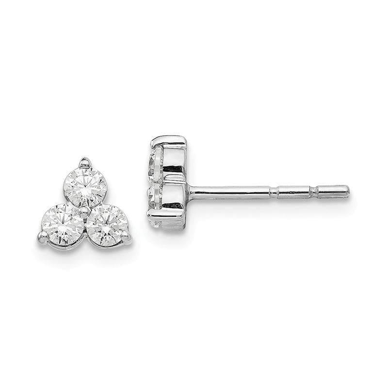 14k White Gold Diamond Earrings - Seattle Gold Grillz