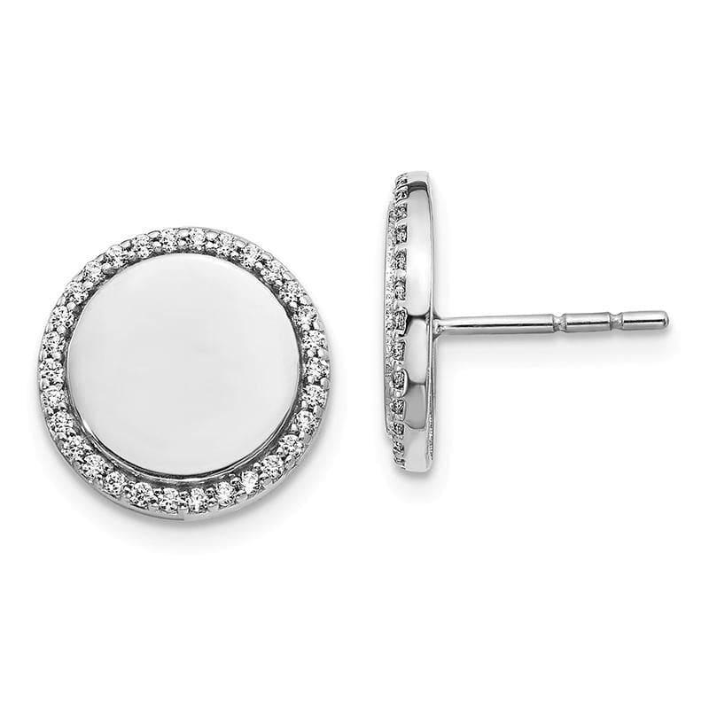 14k White Gold Diamond Fancy Circle Earrings - Seattle Gold Grillz