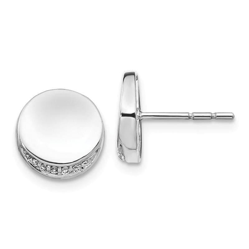14k White Gold Diamond Fancy Circle Earrings - Seattle Gold Grillz