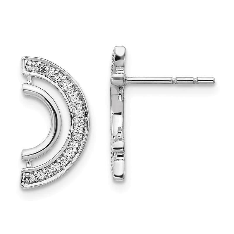 14k White Gold Diamond Fancy Curved Earrings - Seattle Gold Grillz