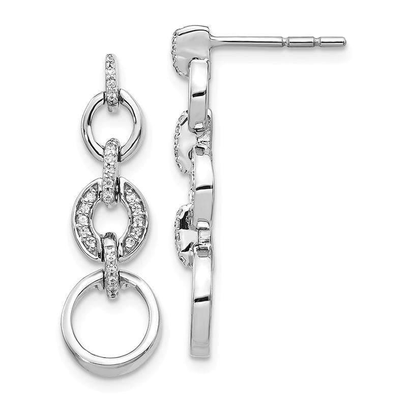 14k White Gold Diamond Fancy Dangle Earrings - Seattle Gold Grillz