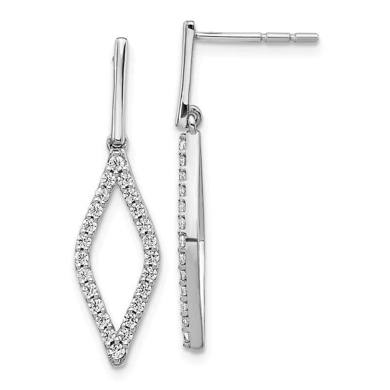 14k White Gold Diamond Fancy Dangle Earrings - Seattle Gold Grillz