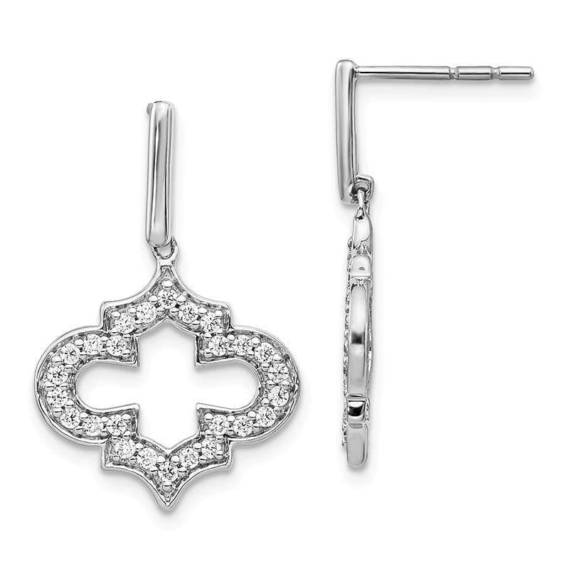 14k White Gold Diamond Fancy Dangle Earrings - Seattle Gold Grillz