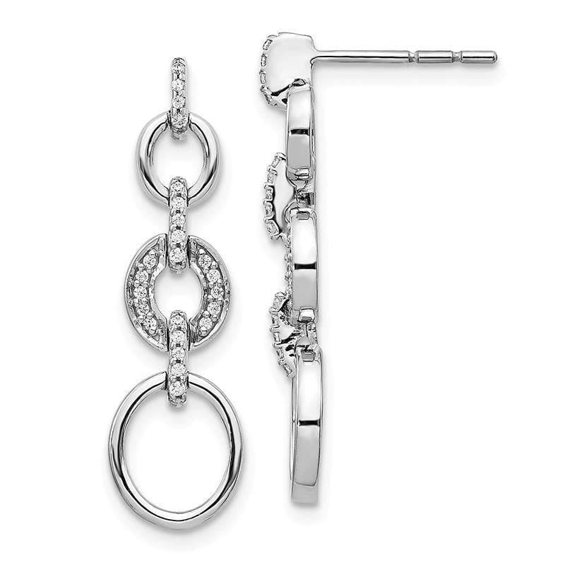 14k White Gold Diamond Fancy Dangle Earrings - Seattle Gold Grillz