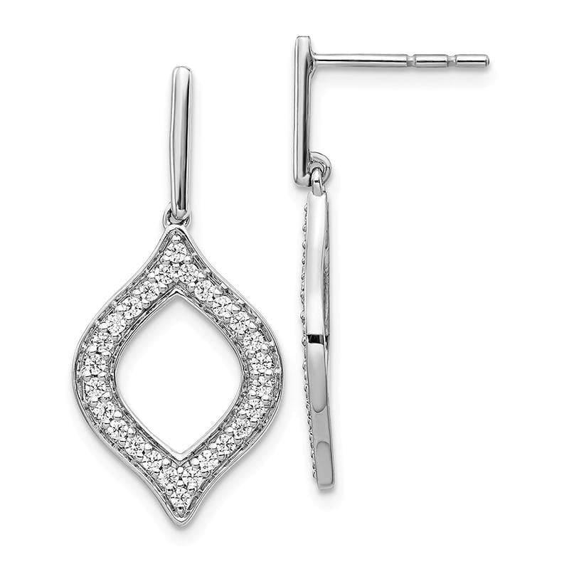 14k White Gold Diamond Fancy Dangle Earrings - Seattle Gold Grillz