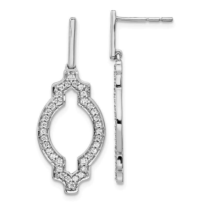 14k White Gold Diamond Fancy Dangle Earrings - Seattle Gold Grillz