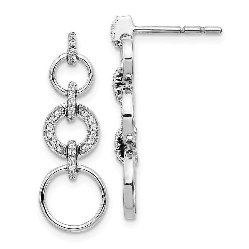 14k White Gold Diamond Fancy Dangle Earrings - Seattle Gold Grillz