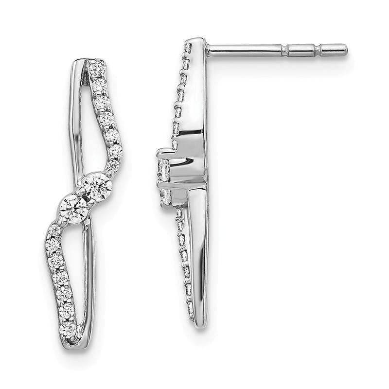 14k White Gold Diamond Fancy Earrings - Seattle Gold Grillz