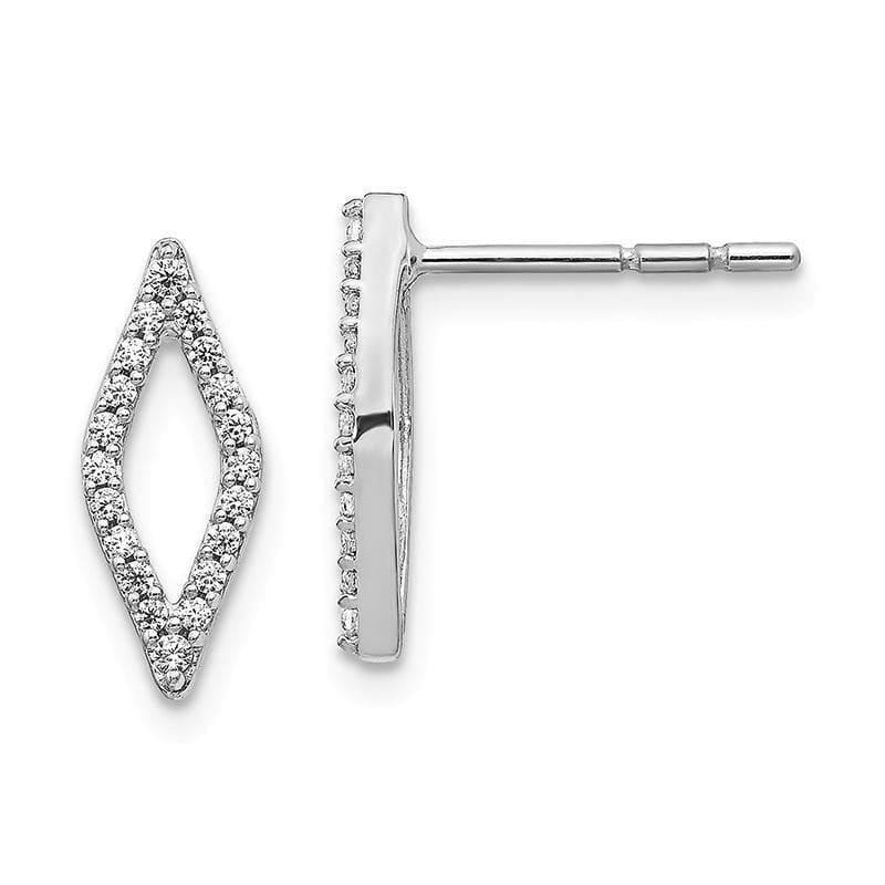 14k White Gold Diamond Fancy Earrings - Seattle Gold Grillz