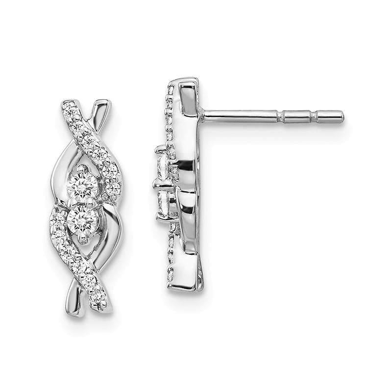 14k White Gold Diamond Fancy Earrings - Seattle Gold Grillz