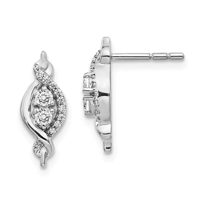 14k White Gold Diamond Fancy Earrings - Seattle Gold Grillz