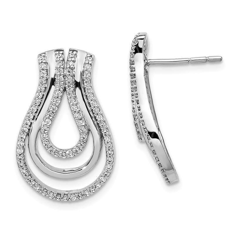 14k White Gold Diamond Fancy Earrings - Seattle Gold Grillz