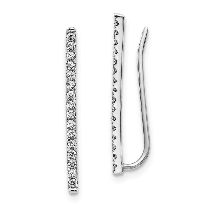 14k White Gold Diamond Fancy Earrings - Seattle Gold Grillz