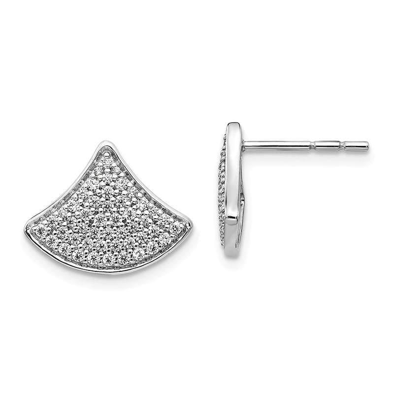 14k White Gold Diamond Fancy Post Earrings - Seattle Gold Grillz