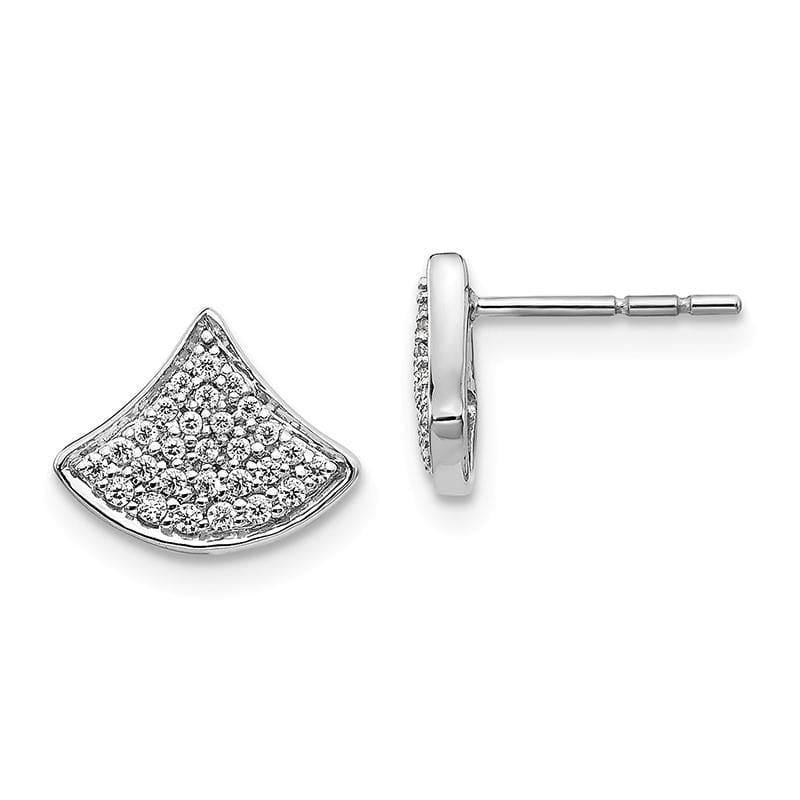 14k White Gold Diamond Fancy Post Earrings - Seattle Gold Grillz