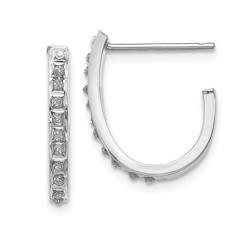 14k White Gold Diamond Fascination Hoop Earrings - Seattle Gold Grillz