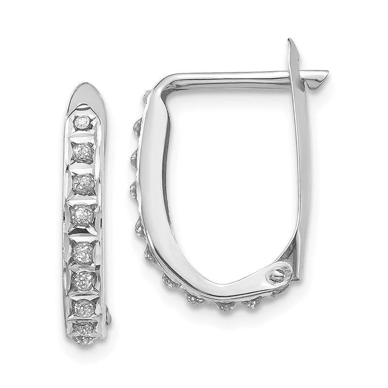 14k White Gold Diamond Fascination Leverback Hoop Earrings - Seattle Gold Grillz