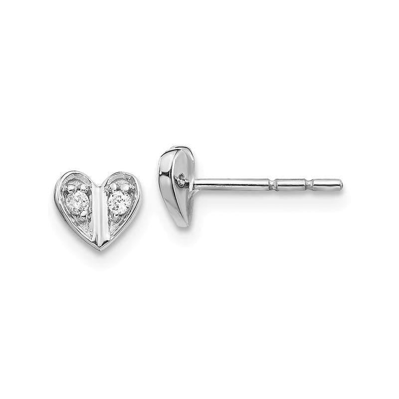 14k White Gold Diamond Heart Earrings - Seattle Gold Grillz