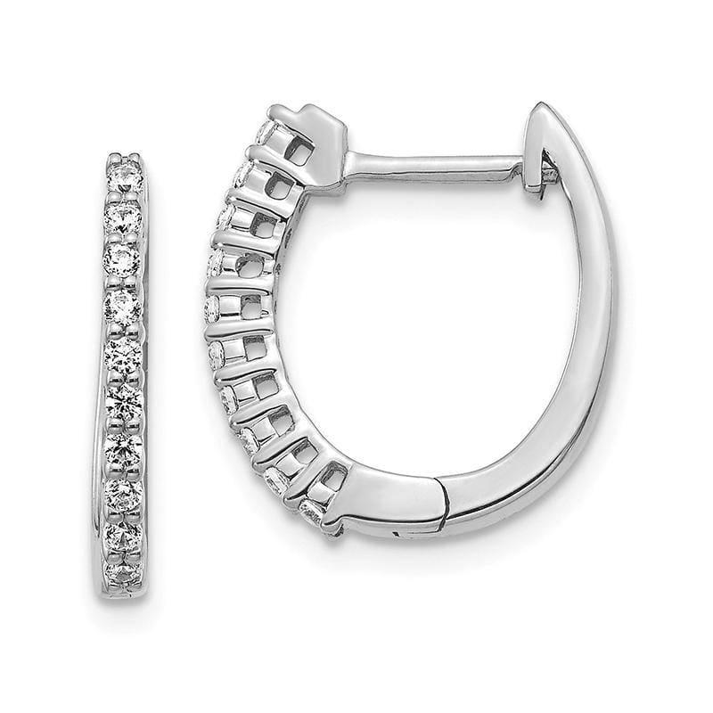 14k White Gold Diamond Hinged Hoop Earrings. 0.25ctw - Seattle Gold Grillz