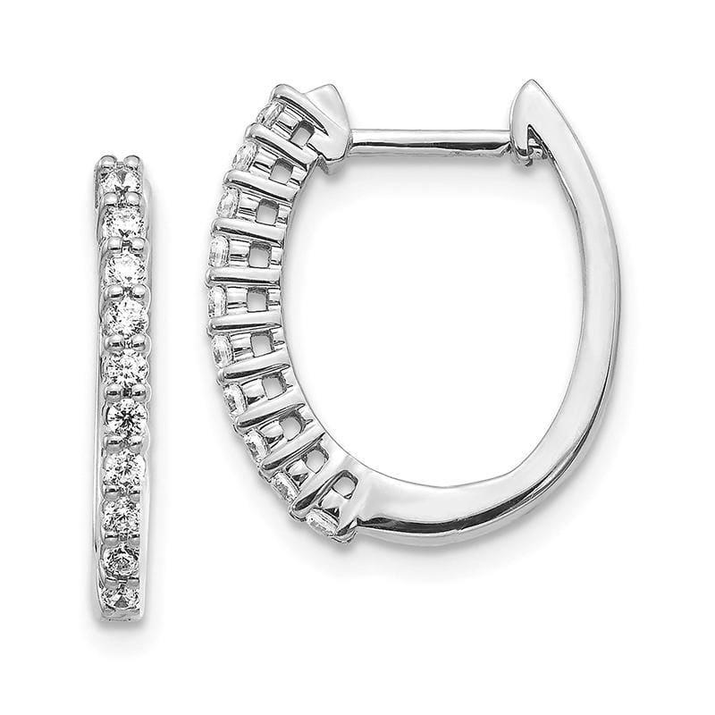 14k White Gold Diamond Hinged Hoop Earrings. 0.33ctw - Seattle Gold Grillz