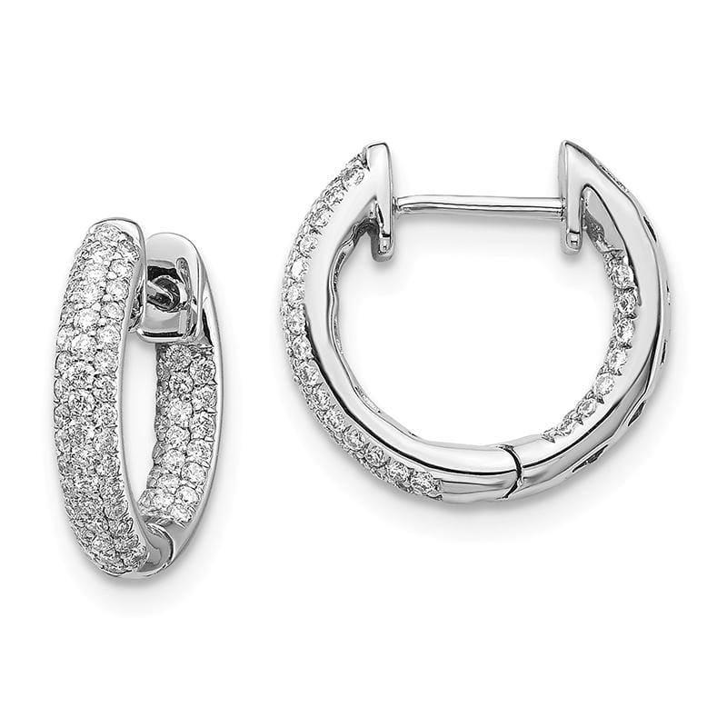 14k White Gold Diamond Hinged Hoop Earrings. 0.40ctw - Seattle Gold Grillz