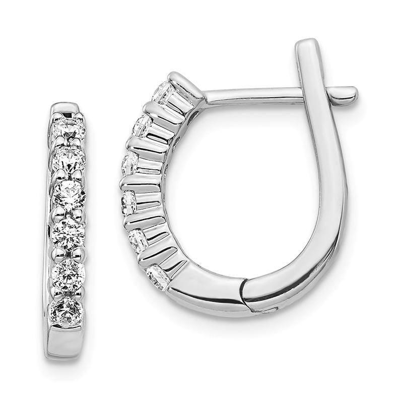 14k White Gold Diamond Hinged Hoop Earrings. 0.50ctw - Seattle Gold Grillz