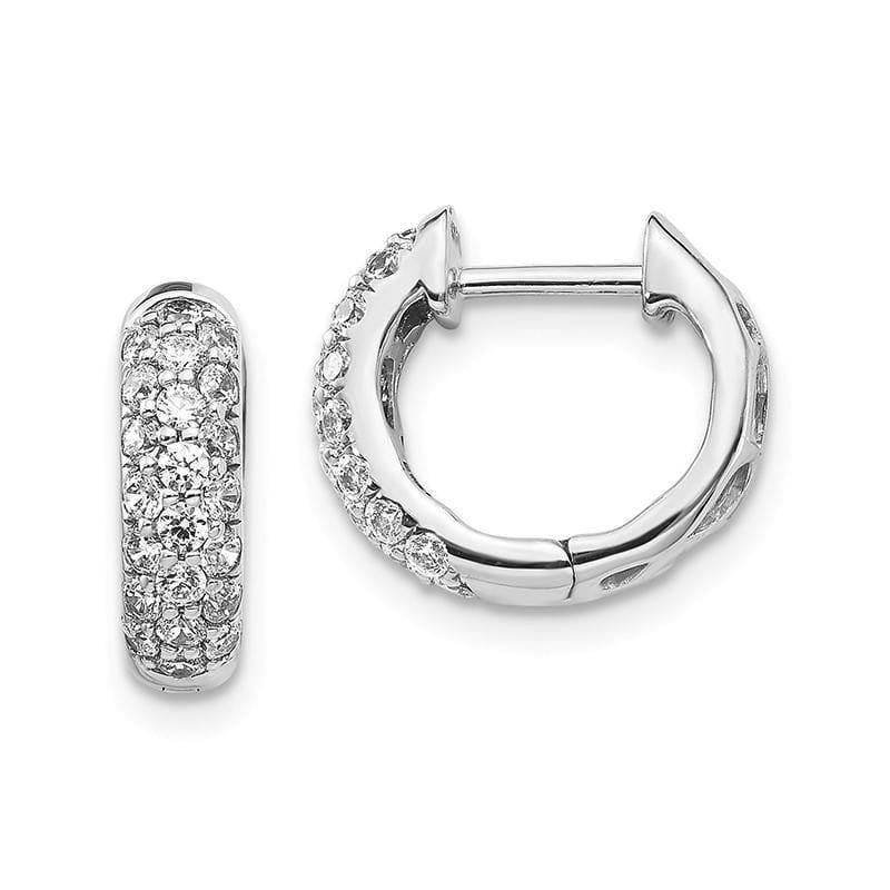 14k White Gold Diamond Hinged Hoop Earrings. 0.62ctw - Seattle Gold Grillz