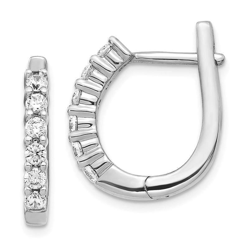 14k White Gold Diamond Hinged Hoop Earrings. 0.75ctw - Seattle Gold Grillz