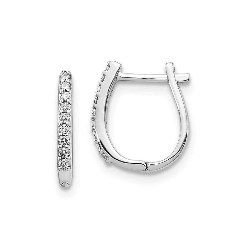 14k White Gold Diamond Hoop Earrings. 0.10ctw - Seattle Gold Grillz