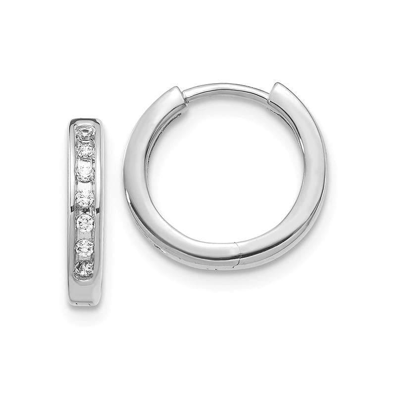 14k White Gold Diamond Hoop Earrings. 0.10ctw - Seattle Gold Grillz