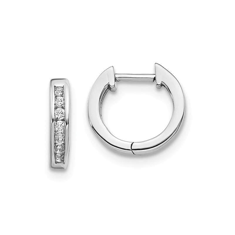 14k White Gold Diamond Hoop Earrings. 0.10ctw - Seattle Gold Grillz