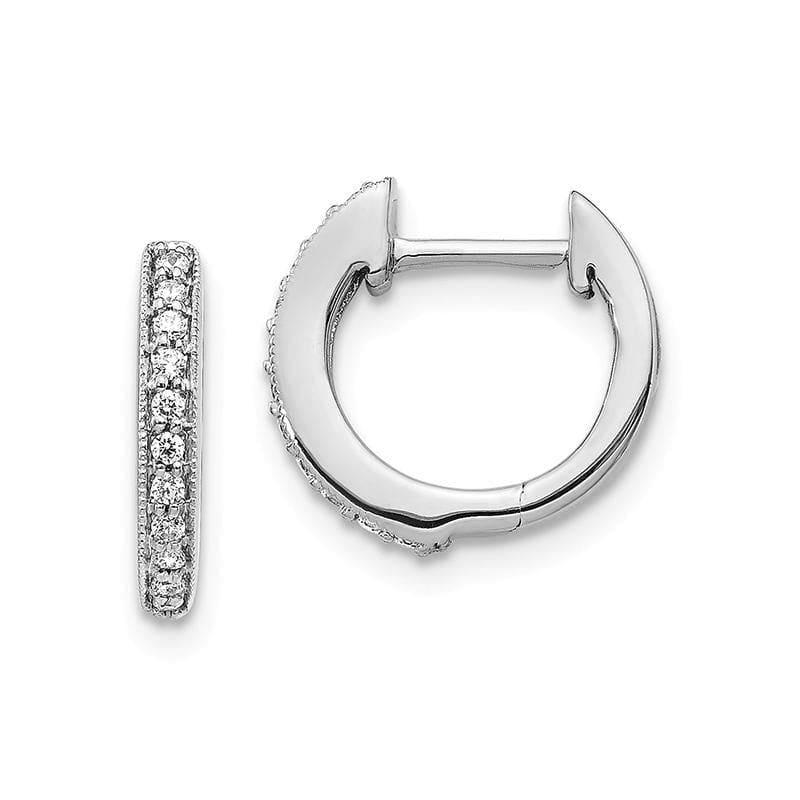 14k White Gold Diamond Hoop Earrings. 0.13ctw - Seattle Gold Grillz