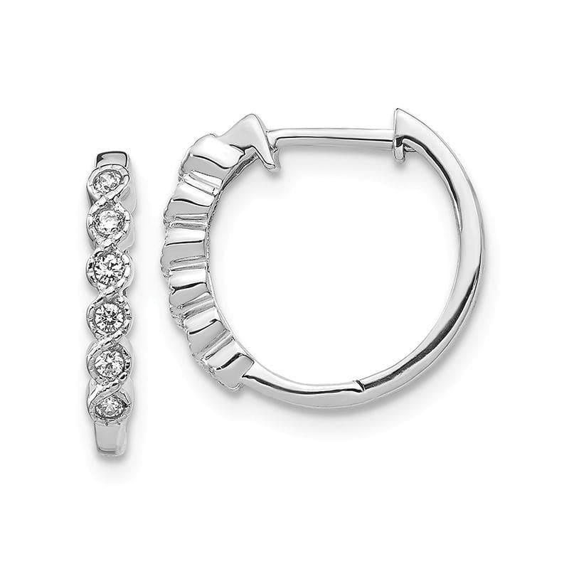 14k White Gold Diamond Hoop Earrings. 0.13ctw - Seattle Gold Grillz