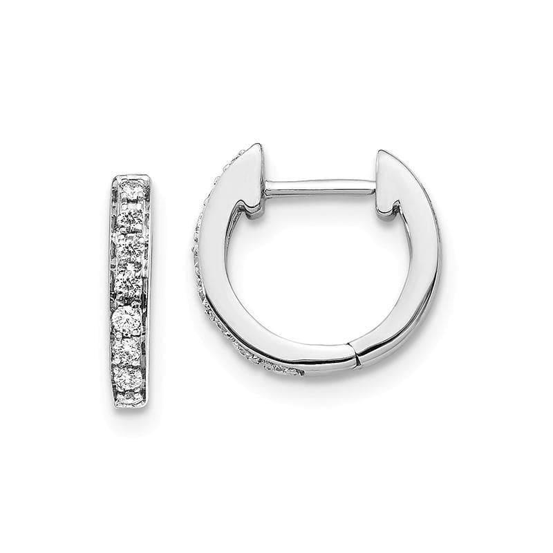 14k White Gold Diamond Hoop Earrings. 0.16ctw - Seattle Gold Grillz