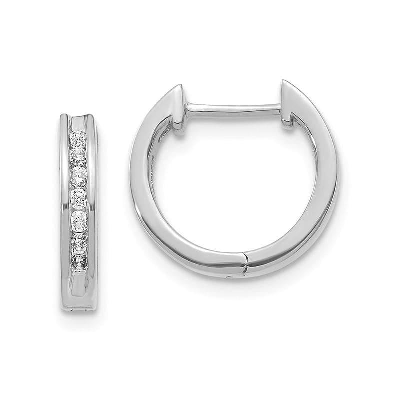 14k White Gold Diamond Hoop Earrings. 0.20ctw - Seattle Gold Grillz
