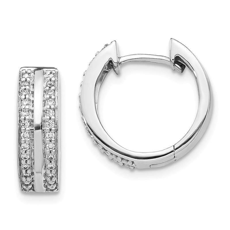 14k White Gold Diamond Hoop Earrings. 0.20ctw - Seattle Gold Grillz