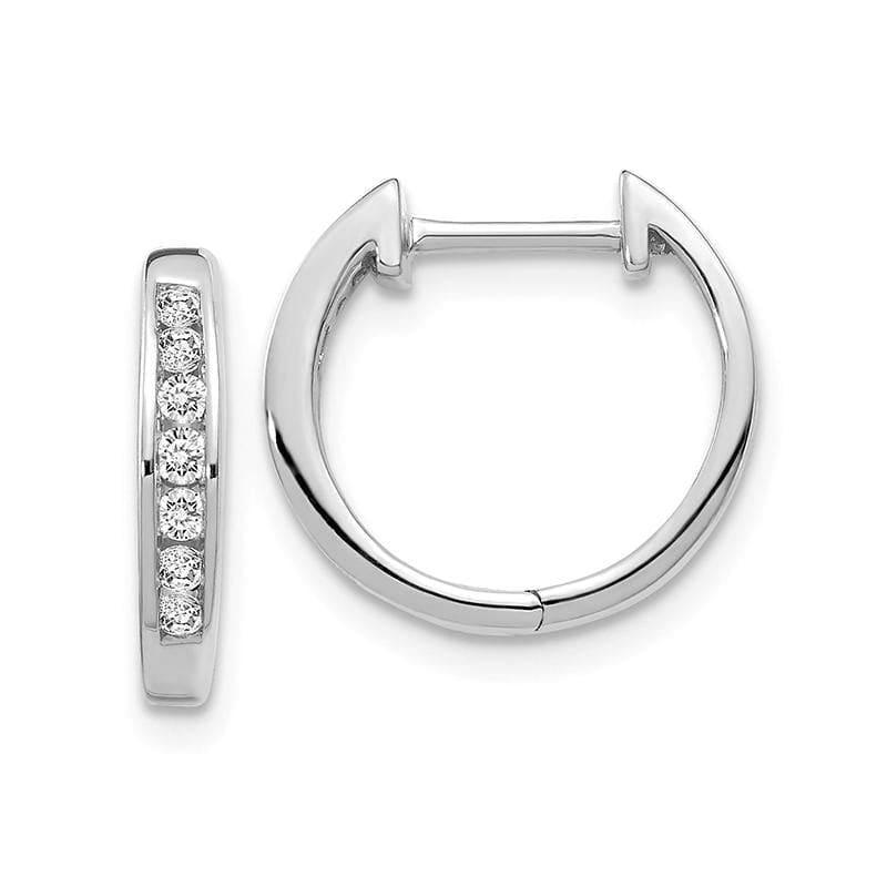 14k White Gold Diamond Hoop Earrings. 0.20ctw - Seattle Gold Grillz