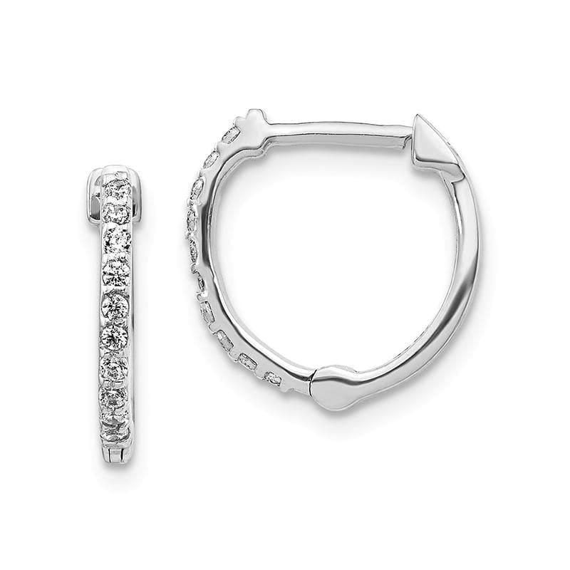 14k White Gold Diamond Hoop Earrings. 0.20ctw - Seattle Gold Grillz