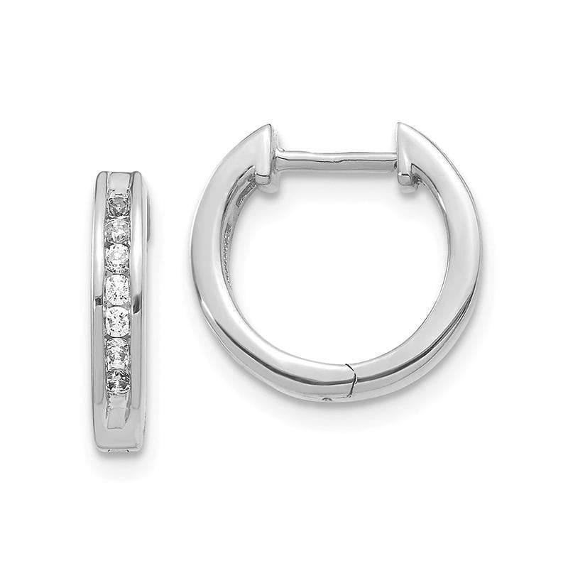 14k White Gold Diamond Hoop Earrings. 0.25ctw - Seattle Gold Grillz