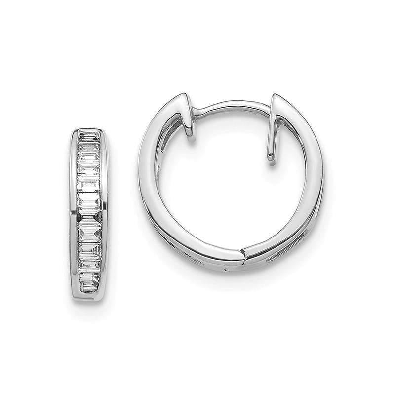 14k White Gold Diamond Hoop Earrings. 0.25ctw - Seattle Gold Grillz