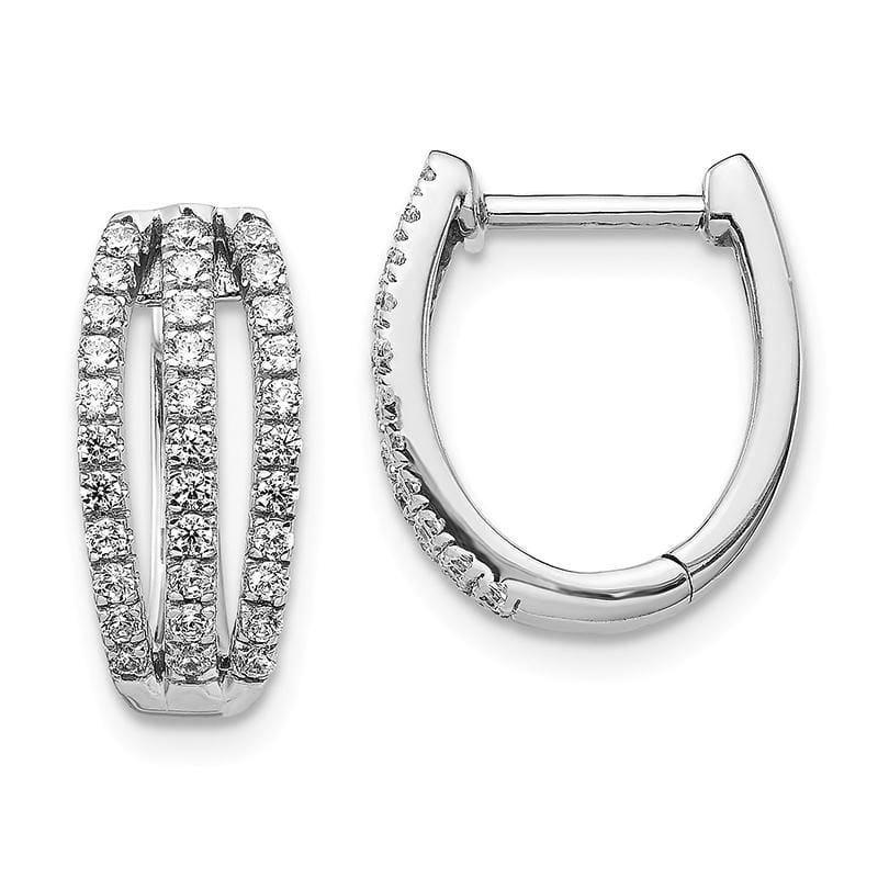 14k White Gold Diamond Hoop Earrings. 0.50ctw - Seattle Gold Grillz